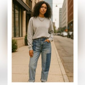 BDG Two tone "Patchwork" Style High Waist Jeans Urban Outfitters‎ Size 25